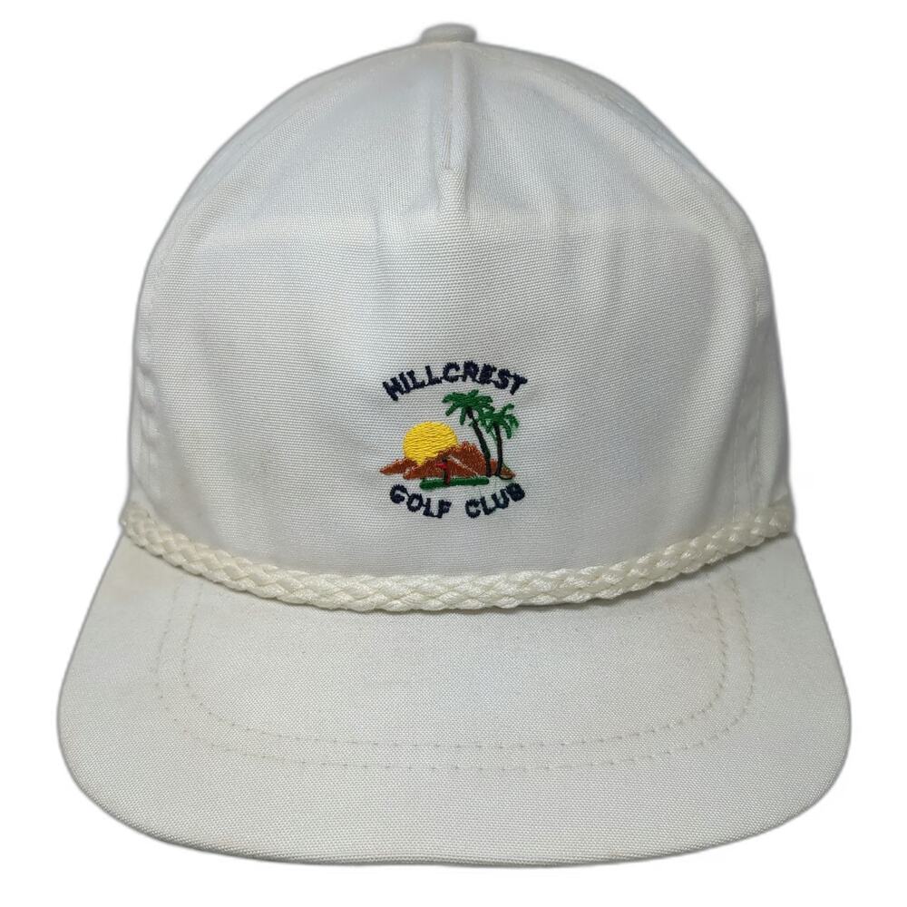 La Mode Du Golf 5 Panel White Hat One Size Rope Green Underbrim Hillcrest Club